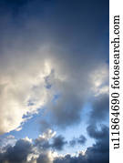 Cumulus clouds in blue sky