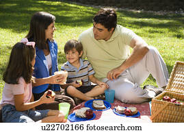 família hispânica, piquenique, em, a, park.