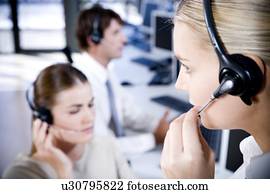 Staff in a call centre