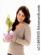 Young girl w/Flower, Regina, Saskatchewan
