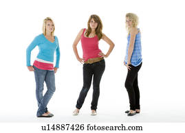 Full Length Portrait Of Teenagers