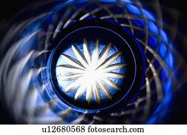 Detail blue carved decorative vase