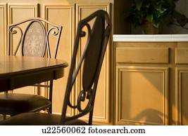 Dining table in domestic kitchen Stock Image | pe0070510 | Fotosearch