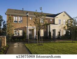 Exterior brick colonial home