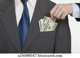 Businessman picking a pocket