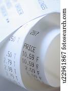 closeup, de, recibo vendas