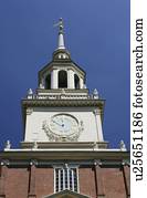 Independence Hall tower in Philadelphia PA