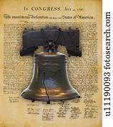 Liberty Bell and the Declaration of Independence 
