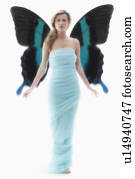 Young woman in full length gown