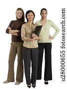 groupe, de, multi-ethnique, femmes affaires