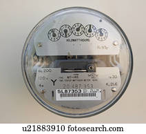 cima, de, elétrico, medidor