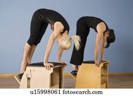 Women exercising in pilates class