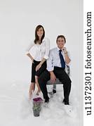 A business couple in a new office.