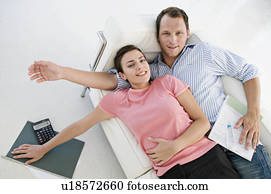 A couple lying on sofa A couple lying on sofa