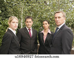 A portrait of a business group.