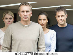 A portrait of a business group.