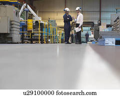 engenheiros, em, fábrica