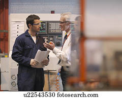 engenheiros, frente, máquina