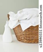 cesta, de, limpo, lavanderia