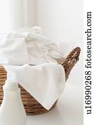 cesta, de, limpo, lavanderia