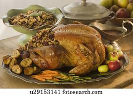 jantar ação graças, ligado, tabela