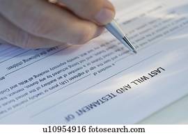 Man signing will