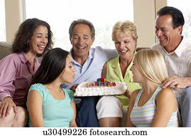 Two Families Celebrating A Birthday Together