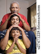 tres generaciones, de, un, familia