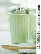 A jar with money in it