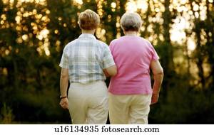 Senior mother and adult daughter