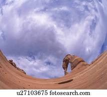 Unusual view of natural rock formation