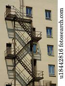 Fire escape in apartment building