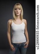 Portrait of woman in tank top