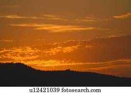 Sunset over landscape