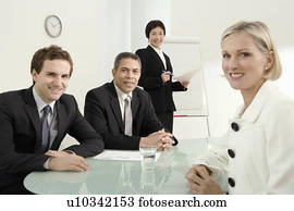 a, groupe, portrait affaires