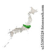 Map of Japan, computer graphic, white background