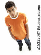 Full Length Portrait Of Young Boy