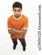 Full Length Portrait Of Young Boy