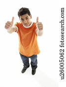 Full Length Portrait Of Young Boy