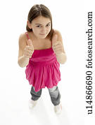 Full Length Portrait Of Young Girl