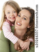 retrato, de, acaricie, mãe criança