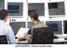 armazene comerciantes, ver, monitores