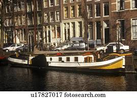 canal, e, casa flutuante