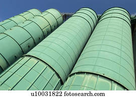 farinha, silos, em, um, fábrica