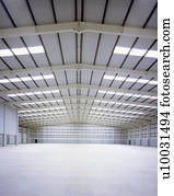 interior, de, armazém