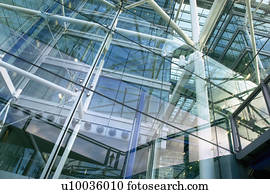 arquitetura, detalhe, de, um, modernos, edifício.