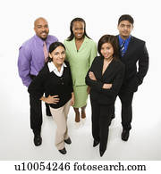 Portrait of multi-ethnic business group standing looking at viewer. Portrait of multi-ethnic business group standing looking at viewer.