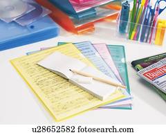 Stationeries and files on desk