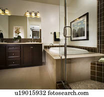 interior, de, contemporâneo, banheiro