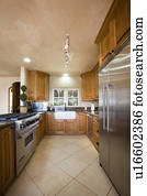 interior, de, um, contemporâneo, cozinha